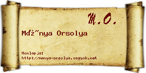 Mánya Orsolya névjegykártya